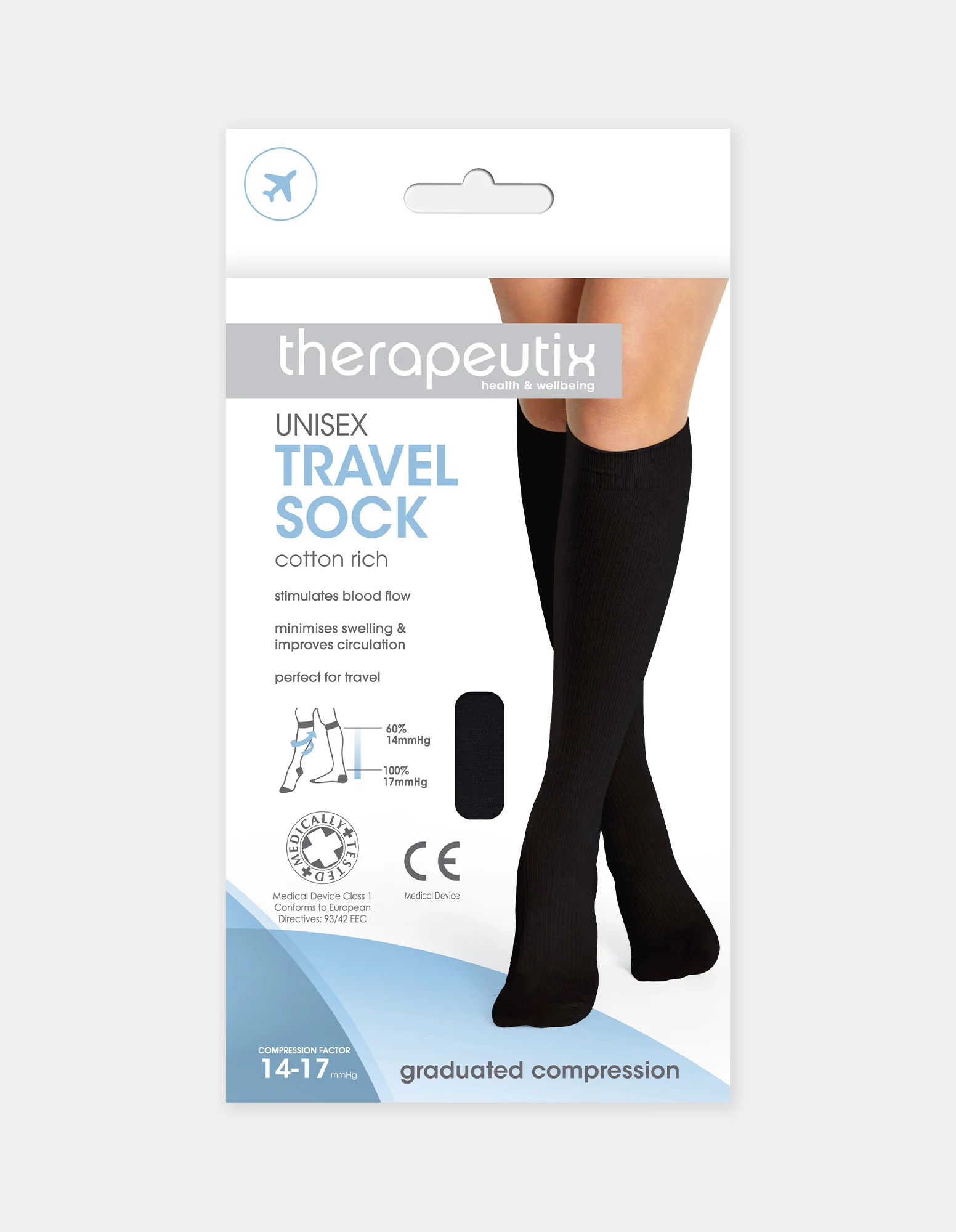 Therapeutix Unisex Travel Socks Black - Image 2